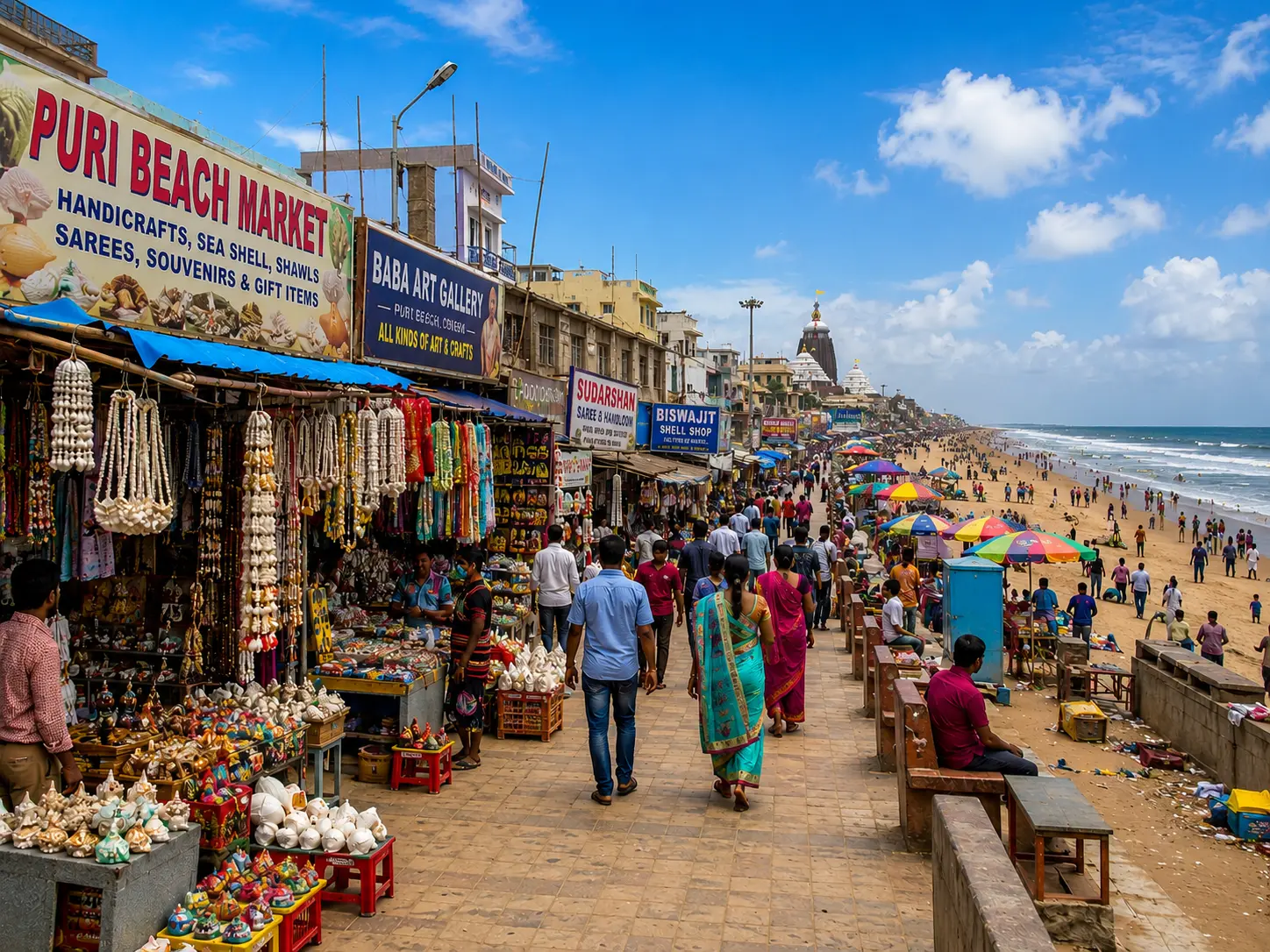 Coastal town and local life near Puri homestay